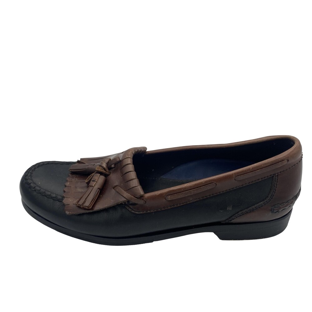 Bostonian First Flex Shoes Mens 9.5M Brown Black Leather Tassel Kiltie Dress